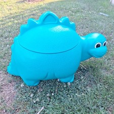 Vintage Rubbermaid Dinosaur Toy Box Excellent Green 90s Kids Room
