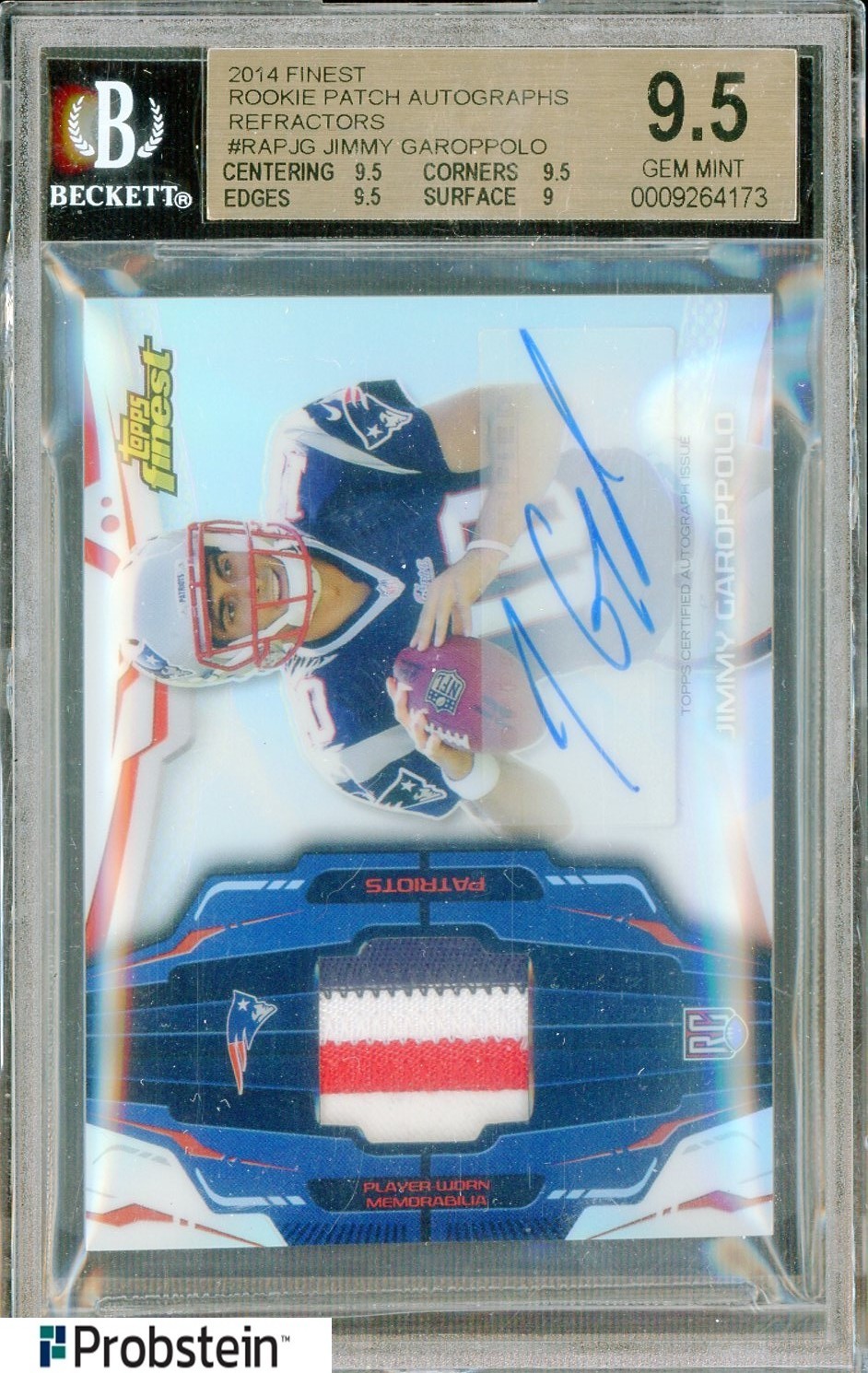 Jimmy Garoppolo Finest Rookie Autograph Patch #RAPJG Base