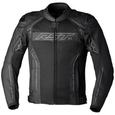 RST S1 Mesh CE Leather Jacket Motorbike Motorcycle Black / Black 