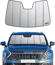 Windshield Sunshade for Kia Sportage 2023-2025, Premium Grey Leather Finish