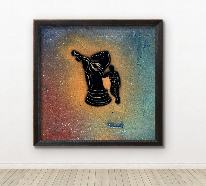 Original Painting - STL 01 - Spray Can   10'' x 10'' in The Horse by Oliver13H.