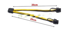 EPS CPU 12V 8 Pin to Dual 8 6 2 Pin PCIE Adapter Power Supply 20cm Cable NEW