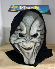 NWT Glow In The Dark Vintage Adult Goblin Halloween Face Mask Fabric Hood
