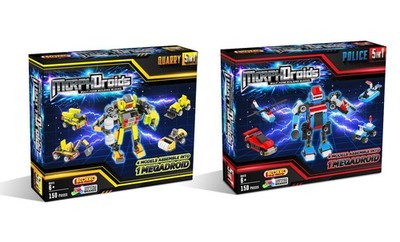 Kids Building Blocks Multi Form Morph Mega Droid Robots Transformer Kit 5-in-1