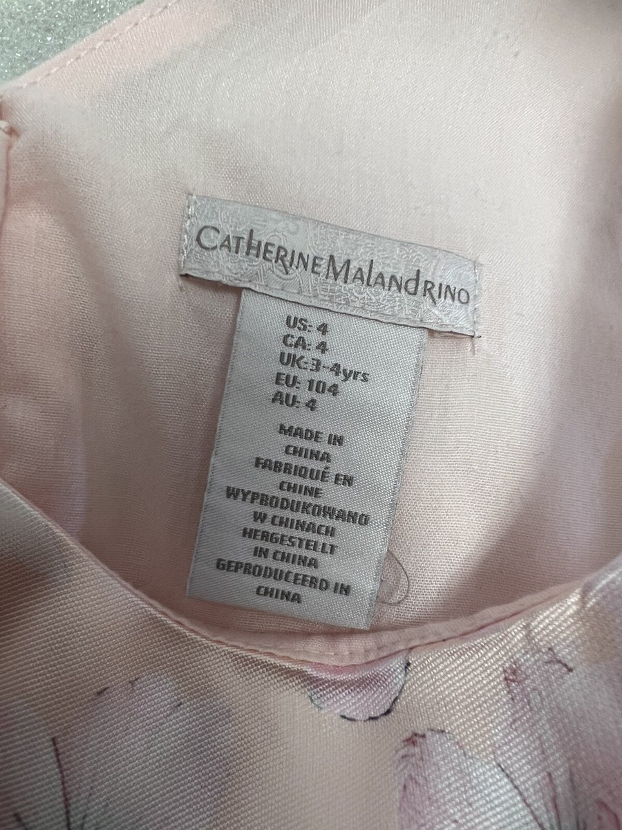 CATHERINE MALANDRINO Girl Mini Dress Floral Preowned Size 4T CATHERINE MALANDRINO Girl Mini Dress Floral Preowned Size 4T