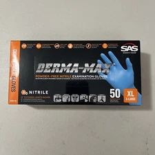 SAS Safety 660940 Derma-Max Powder-Free Nitrile Disposable Glove X-Large 50 qty