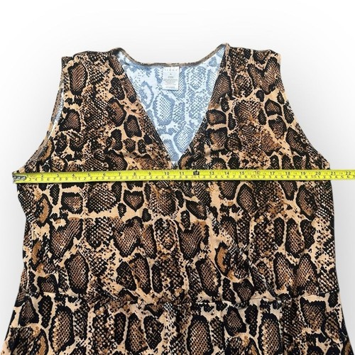 Serra Faux Wrap Dress Women’s XL Snakeskin Animal Print Stretchy Fit & Flare - Picture 4 of 8