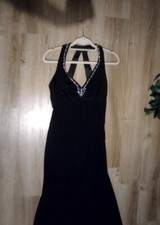 Black Silver Formal Gown Prom Dress Low Back Ruched Bottom Train