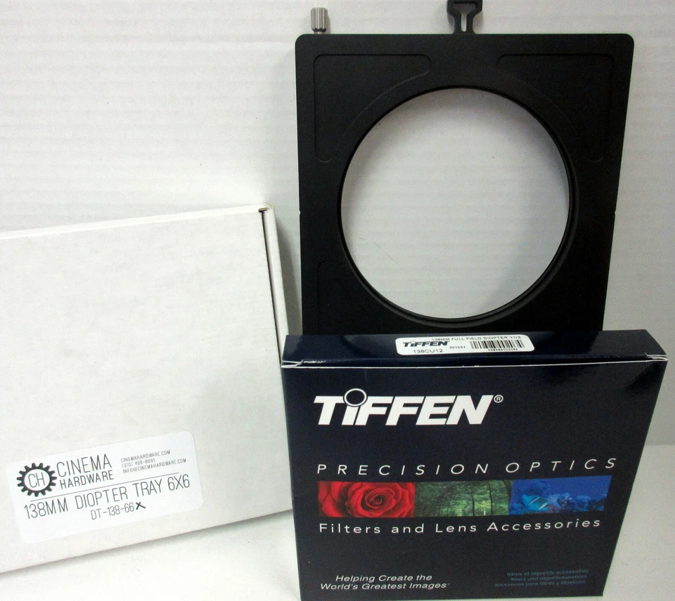 New 138mm Diopter Tray For Arri Style 6.6 X 6.6 Matte Box w/ Tiffen +1/2 Filter - Image 4 of 4