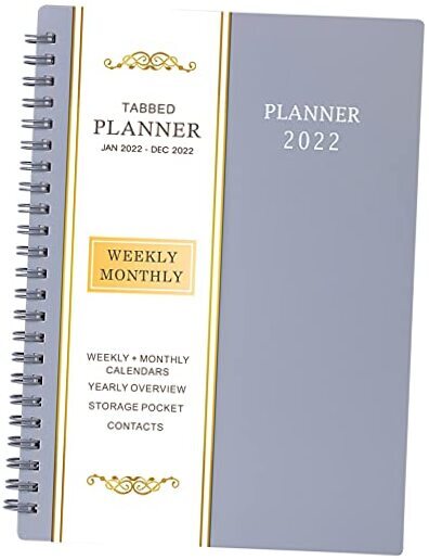 2022 Planner - Planner 2022 with Weekly & Monthly Spreads, Jan. 2022 - Gray