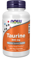 NOW Foods Taurine 500 mg 100 Caps 04/28EXP Nervous System