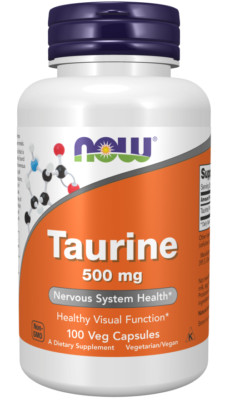 NOW Foods Taurine 500 mg 100 Caps 04/28EXP Nervous System