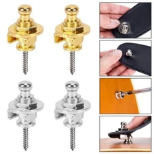 Silver Gold Electric Guitar Strap Button Lock Pins Pegs Fr Acoustic Bass Ukulele