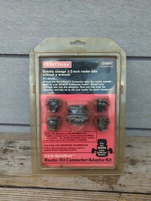 Craftsman Router Bit Quick Change Vintage Craftsman Router Bit Connector Adapter Kit Quick Change 1/2 ...