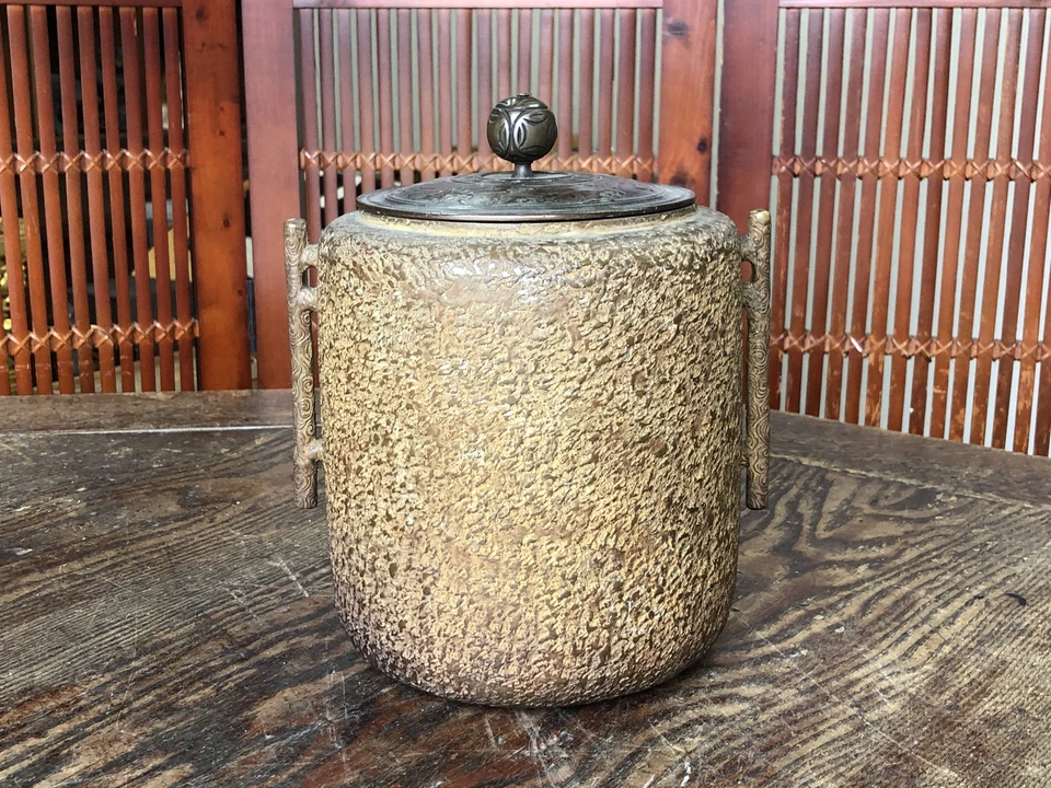 Y3402 CHAGAMA Tubo Hierro Patrón Onda Tapa Japonesa Ceremonia del Té Tetera Japón Foto 4 de 4