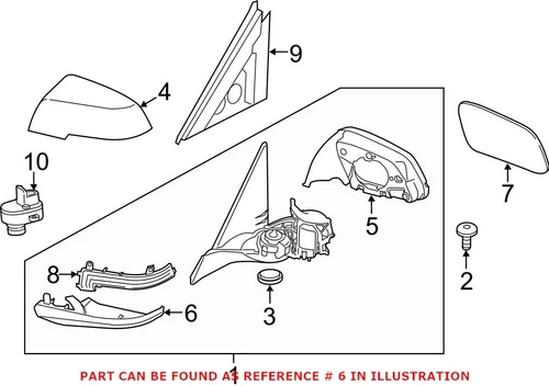 Genuine OEM Door Mirror Housing for BMW 51167284127