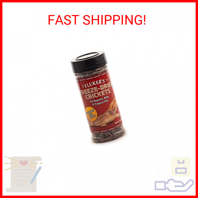 Fluker's Freeze Dried Crickets, Ideal for Reptiles, Birds, and Fish, Packed with