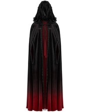 Punk Rave Womens Gothic Gradient Velvet Cloak - Black & Red