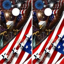 American Eagle Fireworks Cornhole Wrap Bag Toss Skin Decal Sticker