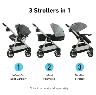 Graco Modes Pramette Stroller, 3 in 1 Car Seat Carrier to Stroller, Nico