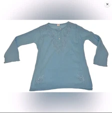 ZAD Woman No Size Blue 100% Cotton Tunic