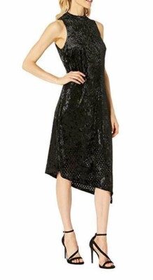 knee length dresses for ladies Jersey Midi Dress with Dolman Short Sleeves in Black
