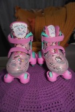 Hello Kitty Girls Pink Roller Derby EZ Roll Adjustable Skates Size 11-2