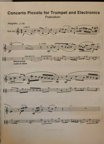 Trumpet & Electronics Concerto Piccolo by Charles Bestor New retail $25.00 - Picture 4 of 5