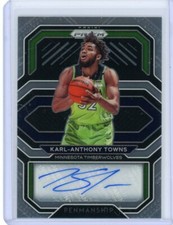 2020-21 Panini Prizm Basketball Penmanship Autograph #PE-KAT Karl-Anthony Towns