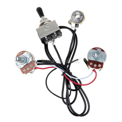 Electric Guitar Wiring Harness Kit 3 Way Toggle Switch 1 Volume 1 Tone 500K Pots