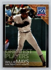 2019 Topps 150 Years Greatest Players #150-2 Willie Mays Black /299