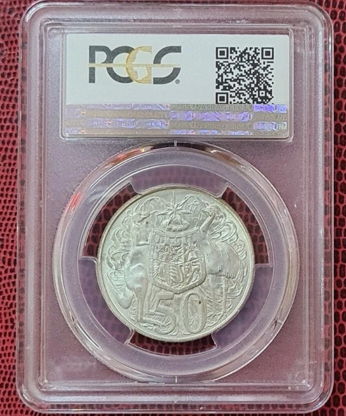 1966 AUSTRALIA Fifty Cents 50c PCGS MS62 UNC【KM#Pn29】 - Image 2 of 4