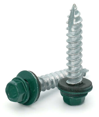 #ad #ad #14 Hex Washer Head Roofing Screws Mechanical Galvanized Forest Green Finish $179.00