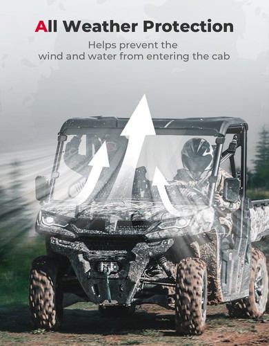 Vented Front+Rear Windshield Dark Tinted for 2019-2025 CFMOTO UFORCE 1000/1000XL - Picture 4 of 23