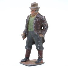 Vintage Britains Ltd Lead Toy Walking Gentleman Train Passenger - Missing Cane