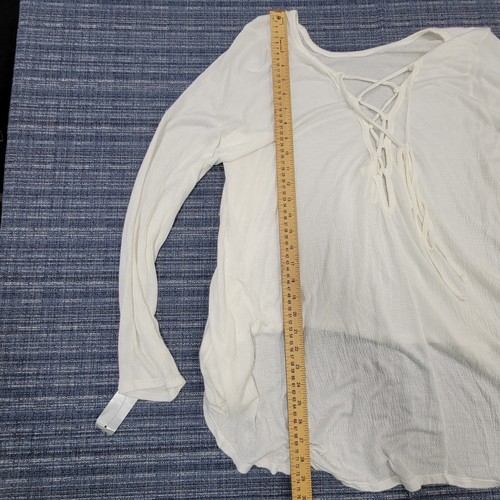 Vintage Havana Tunic Shirt Lace up Rayon Size Small Sheer NWT Made in USA - Picture 10 of 12