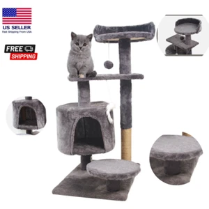 Cat Tree Tower Condo Meubles Scratch Post pour Kitten Pet House Jouer à l'intérieur 34"
