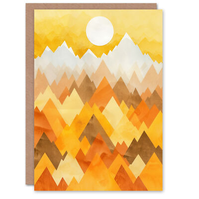Grußkarte Sonnenaufgang über Himalaya Gebirge geometrisch Geburtstag