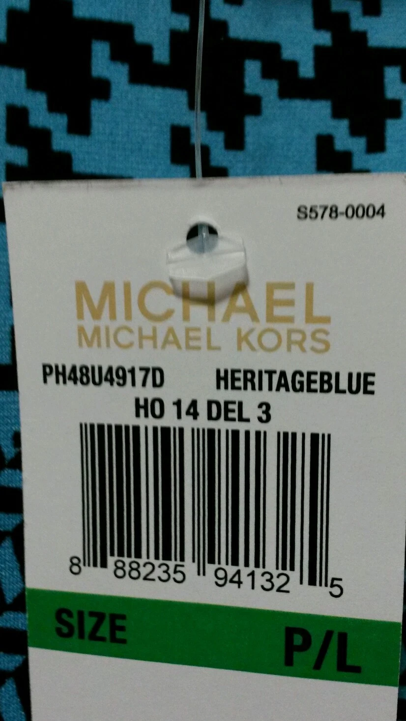 NUOVO! Abito MICHAEL Michael Kors Petite a righe con pied de poule PL