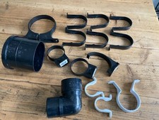 Waste Pipe Clips Downpipe Brackets White Black 90 degree bend Soil Pipe Bracket