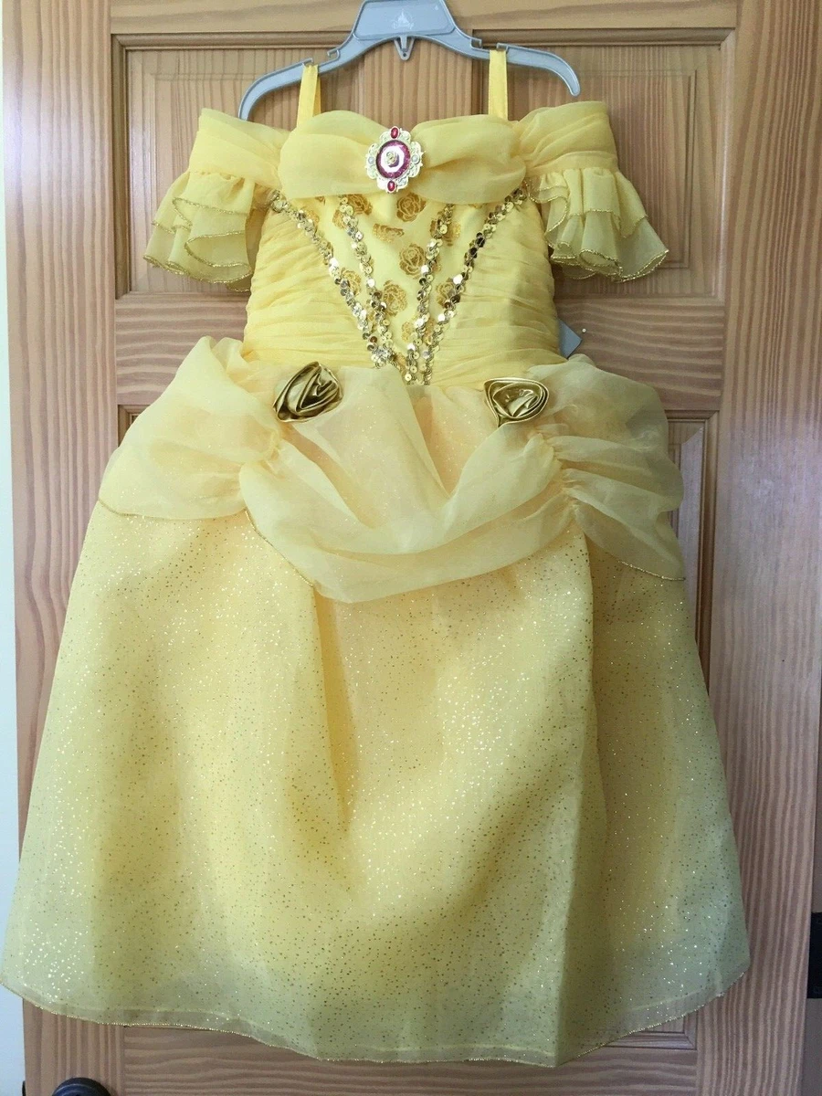 strapless open back dress Posh Peanut Girl's Disney Belle Tulle Dress in Yellow, 10Y-12Y, Viscose from Bamboo main image 1