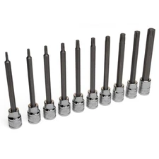 Eastwood 10pc 3/8" Drive Long Torx Hex Bit Set Chrome Vanadium T10 - T55 Tools