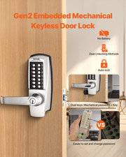 Mechanical Keyless Entry Door Lock, for Home Office Outdoor Garage