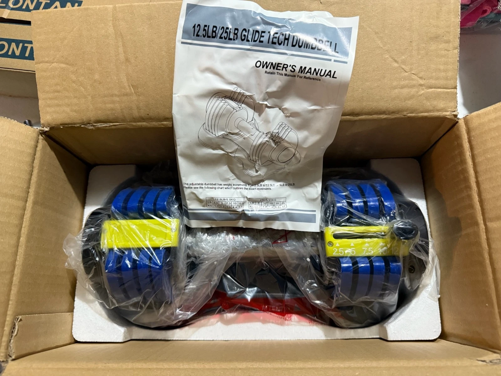 Set of 12.5/25 lbs glide tech dumbbell