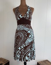 Y2K B. Darling Brown/Blue Halter Dress Size 5/6 