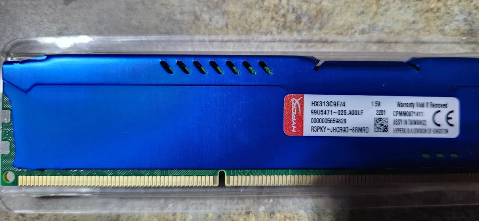 Kingston HyperX Fury Blue HX313C9F/4 4GB DDR3-1333 RAM Memory CL9 NEW Open Box - Image 2 of 3