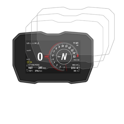 MotoScreenies Speedometer Screen Protector For Ducati Panigale V4 2018+ (2x Transparent) - View #2