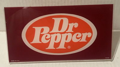 Vintage RARE Dr Pepper  Countertop display sign 8''x 4 1/2'' GREAT COLOR