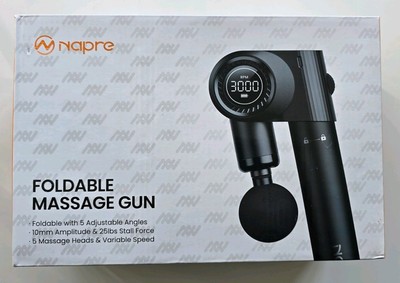 Massagepistole faltbar Napre NEG-100R 5 Köpfe Display Case Muskelmassage NEU OVP