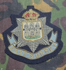 Embroidered Bullion Blazer Badge Of  The East Surrey Regiment British Army